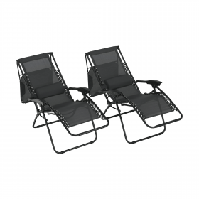 Set de 2 scaune reglabile de gradina, gri, KASPIAN