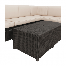Set de gradina din rattan, 3 piese, maro/bej, RODEN