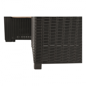 Set de gradina din rattan, 3 piese, maro/bej, RODEN