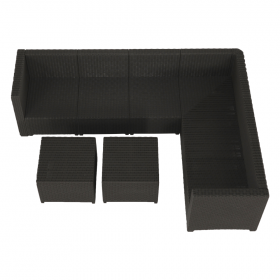Set de gradina din rattan, 3 piese, maro/bej, RODEN
