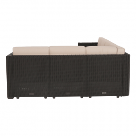 Set de gradina din rattan, 3 piese, maro/bej, RODEN