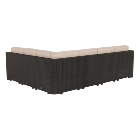 Set de gradina din rattan, 3 piese, maro/bej, RODEN
