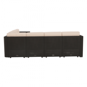 Set de gradina din rattan, 3 piese, maro/bej, RODEN