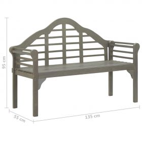 Bancheta regala gradina cu perna 135 cm gri lemn masiv acacia