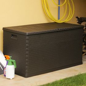 Cutie de depozitare pentru gradina maro 120x56x63 cm PP ratan