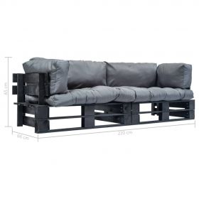 Set canapea gradina paleti cu perne nisipii