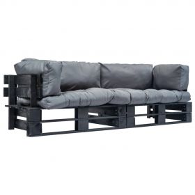 Set canapea gradina paleti cu perne nisipii