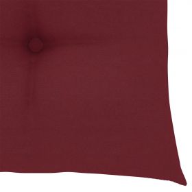 Scaune gradina cu perne verde, 2 buc., lemn masiv tec, bordo