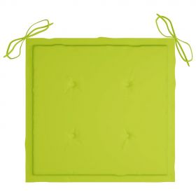 Scaune gradina stivuibile cu perne, 4 buc, lemn masiv tec, verde