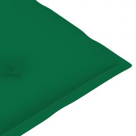 Scaune gradina cu perne verzi, 2 buc., lemn masiv tec