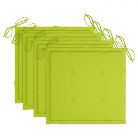 Scaune gradina stivuibile cu perne, 4 buc, lemn masiv tec, verde