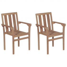 Scaune gradina cu perne verde, 2 buc., lemn masiv tec, bordo