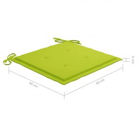 Scaune gradina stivuibile cu perne, 4 buc, lemn masiv tec, verde