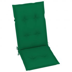 Scaune gradina cu perne verzi, 2 buc., lemn masiv tec