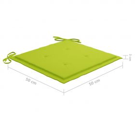 Scaune mobilier de gradina cu perne, 2 buc., lemn masiv acacia, verde