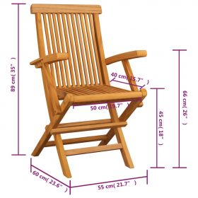 Scaune de gradina cu perne gri carouri, 4 buc., lemn masiv tec, multicolor