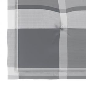 Scaune de gradina cu perne gri carouri, 4 buc., lemn masiv tec, multicolor