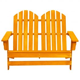 Scaun de gradina Adirondack cu 2 locuri portocaliu lemn de brad