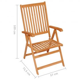 Scaune gradina perne model carouri rosii, 6 buc, lemn masiv tec