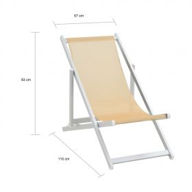 Scaune pliante de plaja, 2 buc., crem, aluminiu si textilena