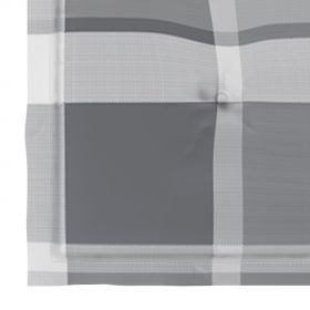 Scaune gradina, perne gri model carouri, 3 buc., lemn masiv tec, multicolor