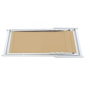 Scaune pliante de plaja, 2 buc., crem, aluminiu si textilena