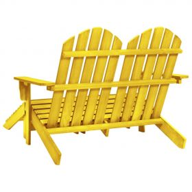 Scaun de gradina Adirondack 2 locuri & otoman galben
