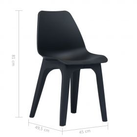 Scaune de gradina, 2 buc., antracit, plastic