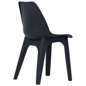 Scaune de gradina, 2 buc., antracit, plastic