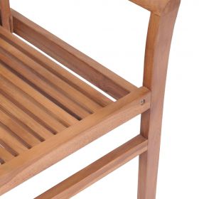 Scaune de masa, perne gri model carouri, 4 buc., lemn masiv tec, maro