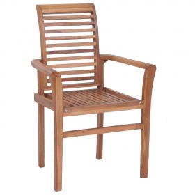 Scaune de masa, perne gri model carouri, 4 buc., lemn masiv tec, maro