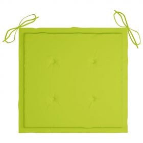 Scaune Batavia cu perne verde aprins, 2 buc., lemn masiv tec, verde