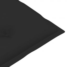 Scaune gradina cu perne negre, 2 buc., lemn masiv tec, negru