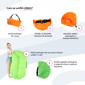 Geanta scaun gonflabila / geanta lenesa, roz, LEBAG