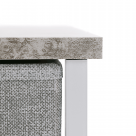 Comoda cu sertare din material textil, gri/alb/gri deschis, ROSITA TYP 3
