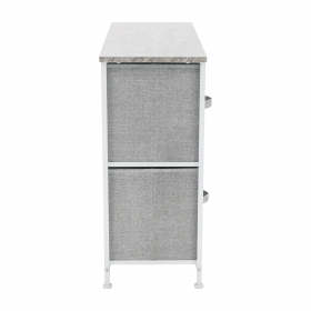 Comoda cu sertare din material textil, gri/alb/gri deschis, ROSITA TYP 3