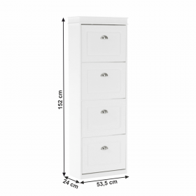 Pantofar, 4 compartimente, alb/gri, SEBER TYP 3