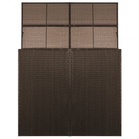 Magazie dubla de pubele, maro, 153 x 78 x 120 cm, poliratan