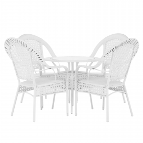 Set de gradina 1+4, alb, KOVEN