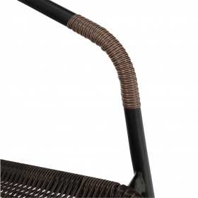 Scaun stivuibil, rachita sintetica maro/metal negru, DOREN