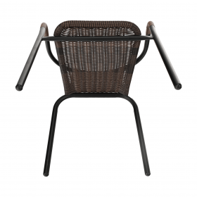 Scaun stivuibil, rachita sintetica maro/metal negru, DOREN