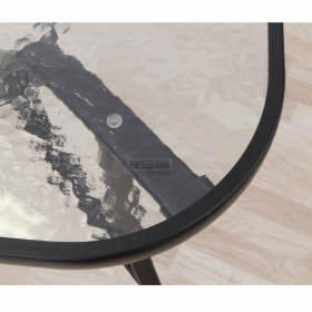 Masa dining, sticla securizata/otel, 150x90 cm, PASTER