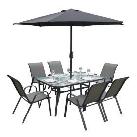 Masa dining, sticla securizata/otel, 150x90 cm, PASTER
