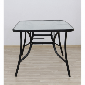 Masa dining, sticla securizata/otel, 150x90 cm, PASTER