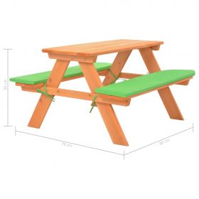 Masa cu banci pentru picnic copii 89x79x50cm lemn masiv brad