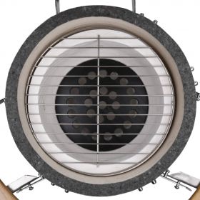 Kamado Gratar cu afumatoare din ceramica 44 cm