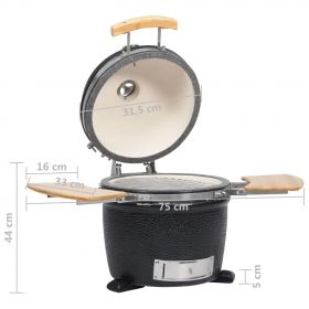 Kamado Gratar cu afumatoare din ceramica 44 cm