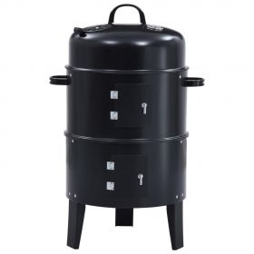 Gratar pe carbuni cu afumatoare 3-in-1
