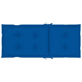 Scaune gradina cu perne albastru regal, 2 buc., lemn masiv tec