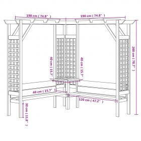 Pergola coltar cu bancheta
